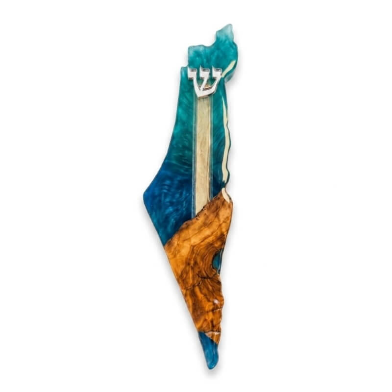 בית מזוזה יודאיקה בשילוב עץ בגודל 23 סמ - רקע לבן